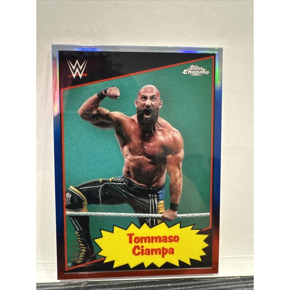 2025 Topps Chrome WWE Tommaso Ciampa 1985 Topps Blue Refractor 74/85